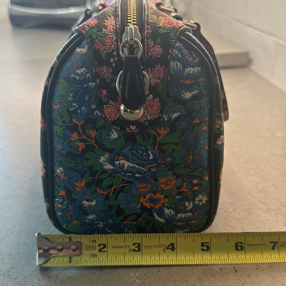 Coach satchel handbag Floral Pink Blue Black - Picture 9 of 10